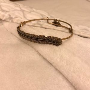Alex and Ani gold quill feather bangle